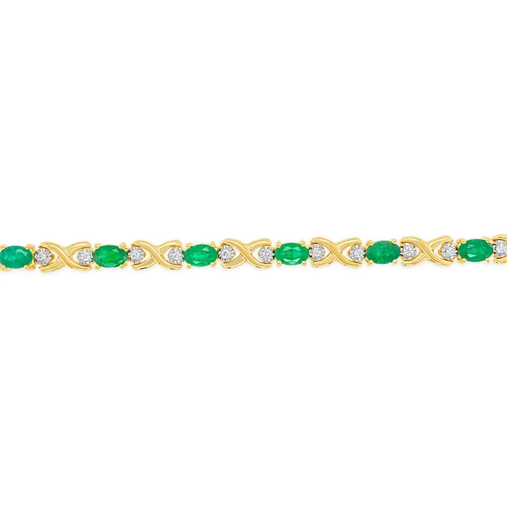 Irisa by Martin Binder Emerald & Diamond Station Bracelet