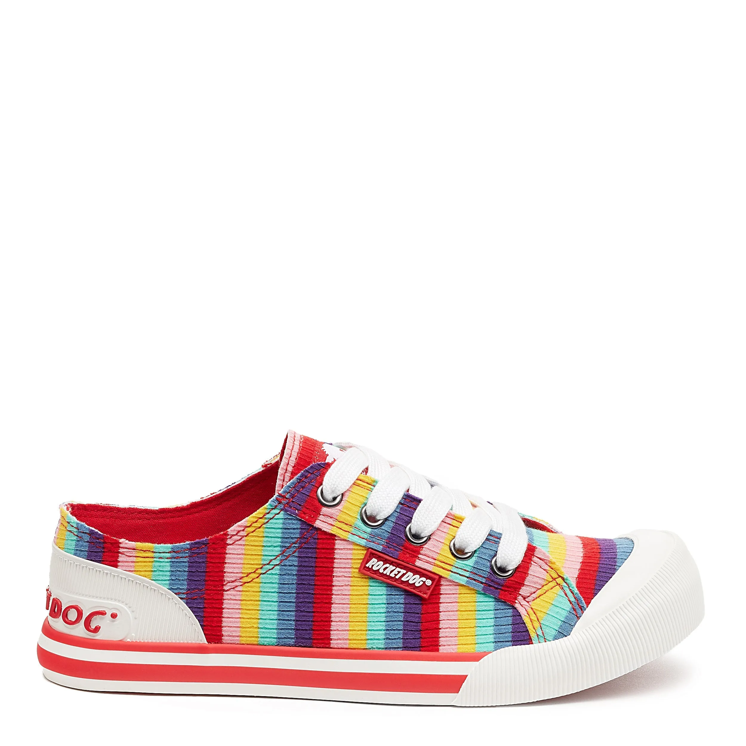 Jazzin Red Rollo Stripe Trainers