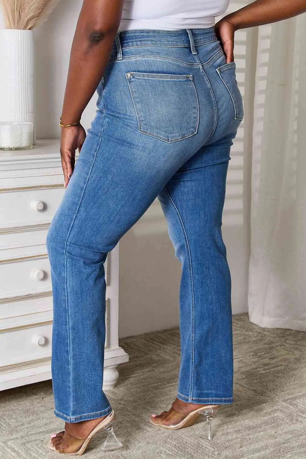 Judy Blue, High Waist Classic Contrast Wash Bootcut Jeans