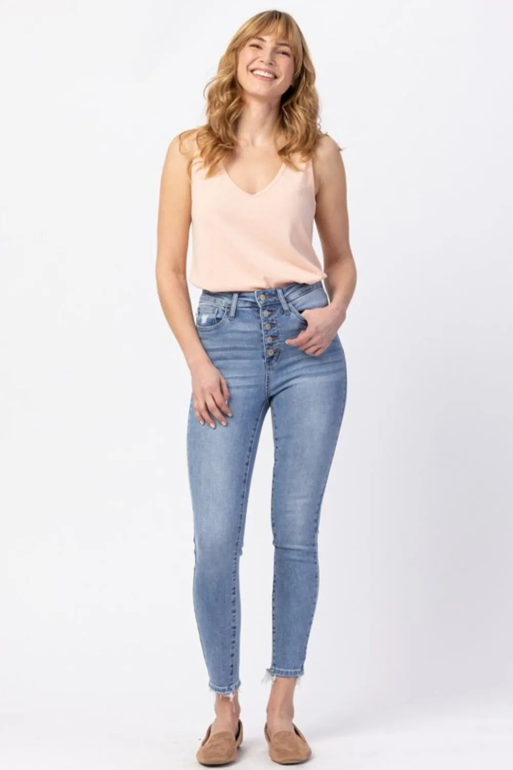 Judy Blue, Women's Hi-Rise Button Fly Skinny Jeans