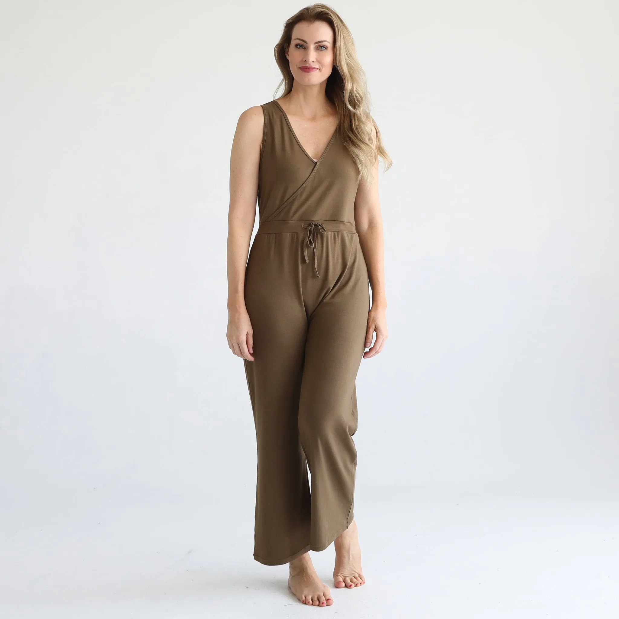 Juliette Nursing Friendly Jumpsuit (Olive)