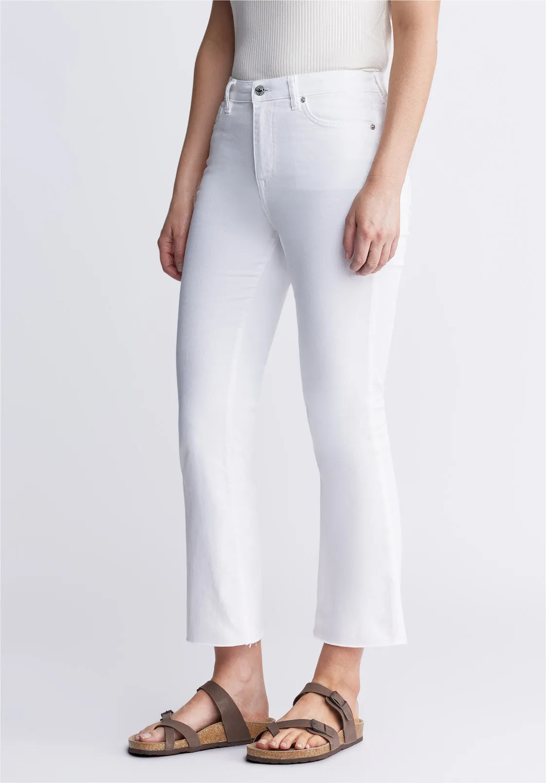 Kick Crop Kim Women's Jeans in White - BL15974