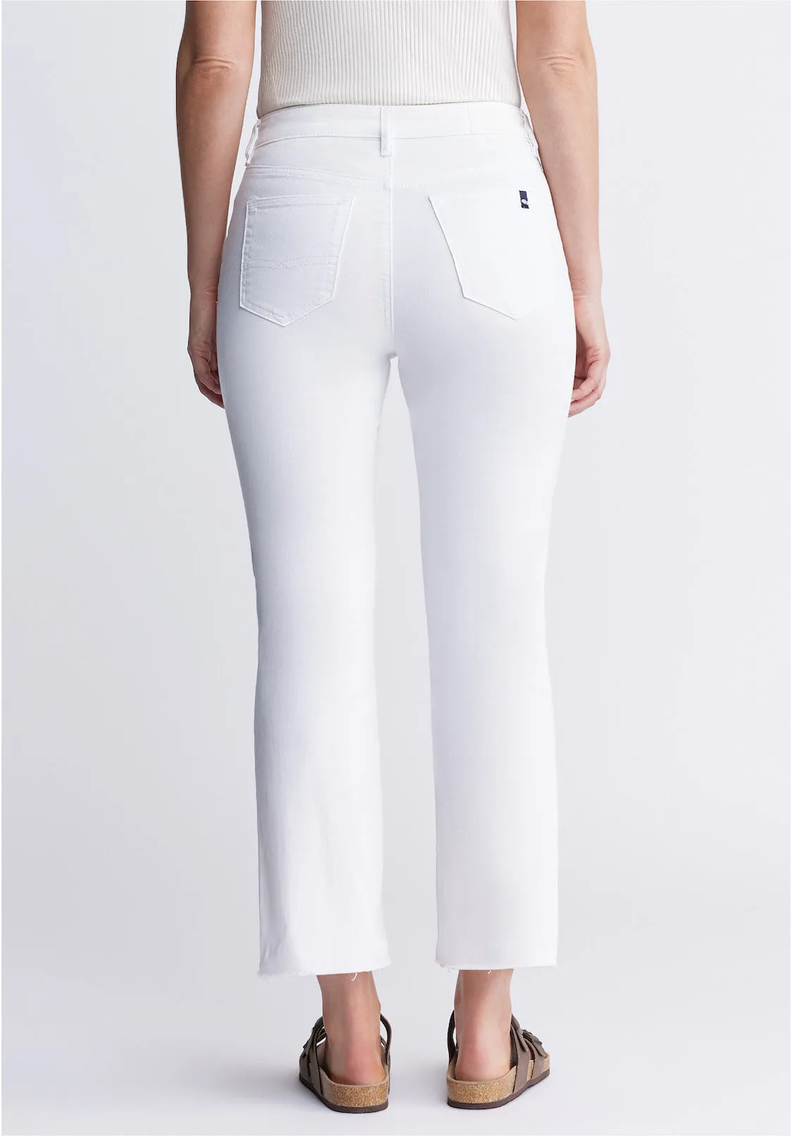 Kick Crop Kim Women's Jeans in White - BL15974