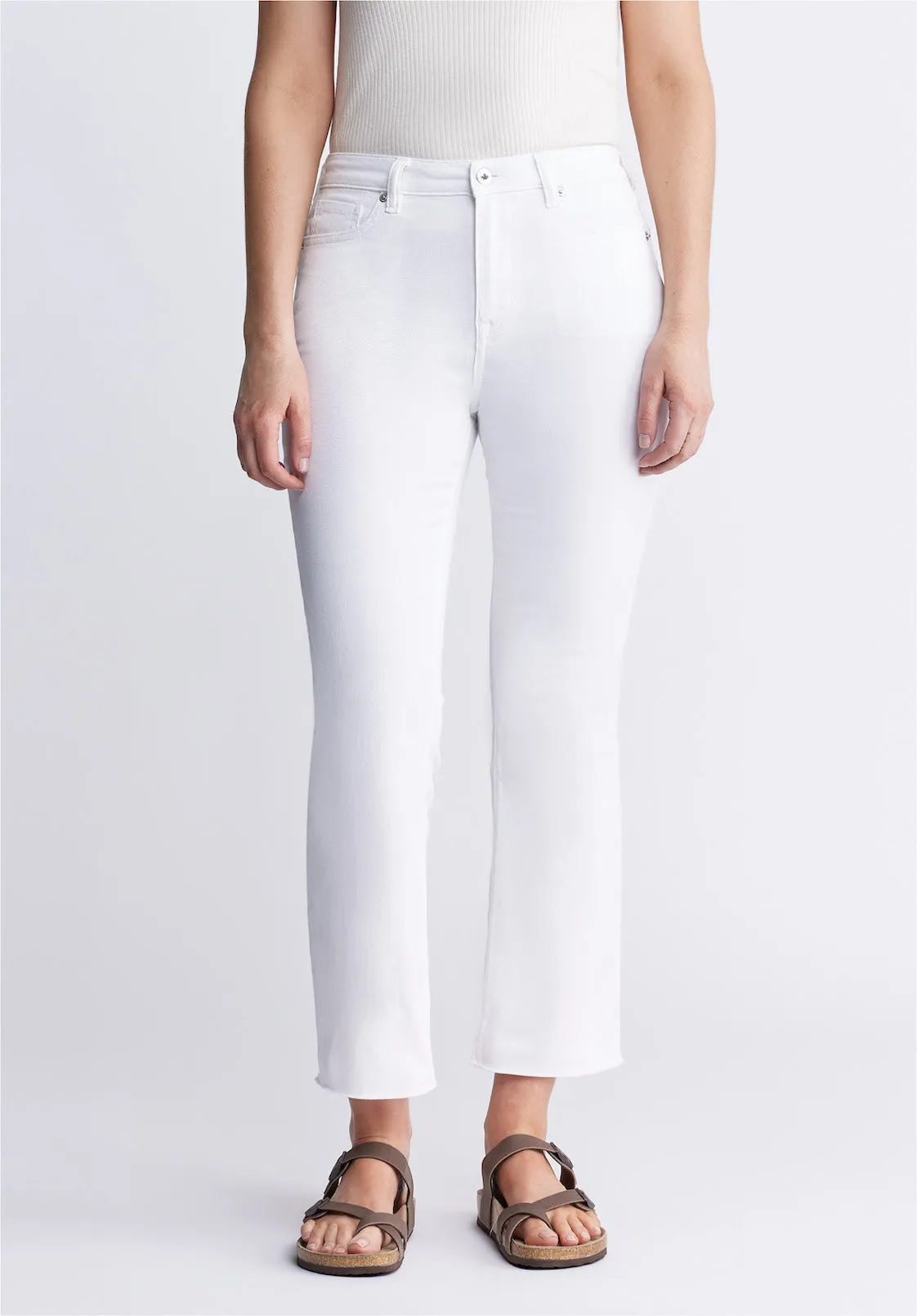 Kick Crop Kim Women's Jeans in White - BL15974