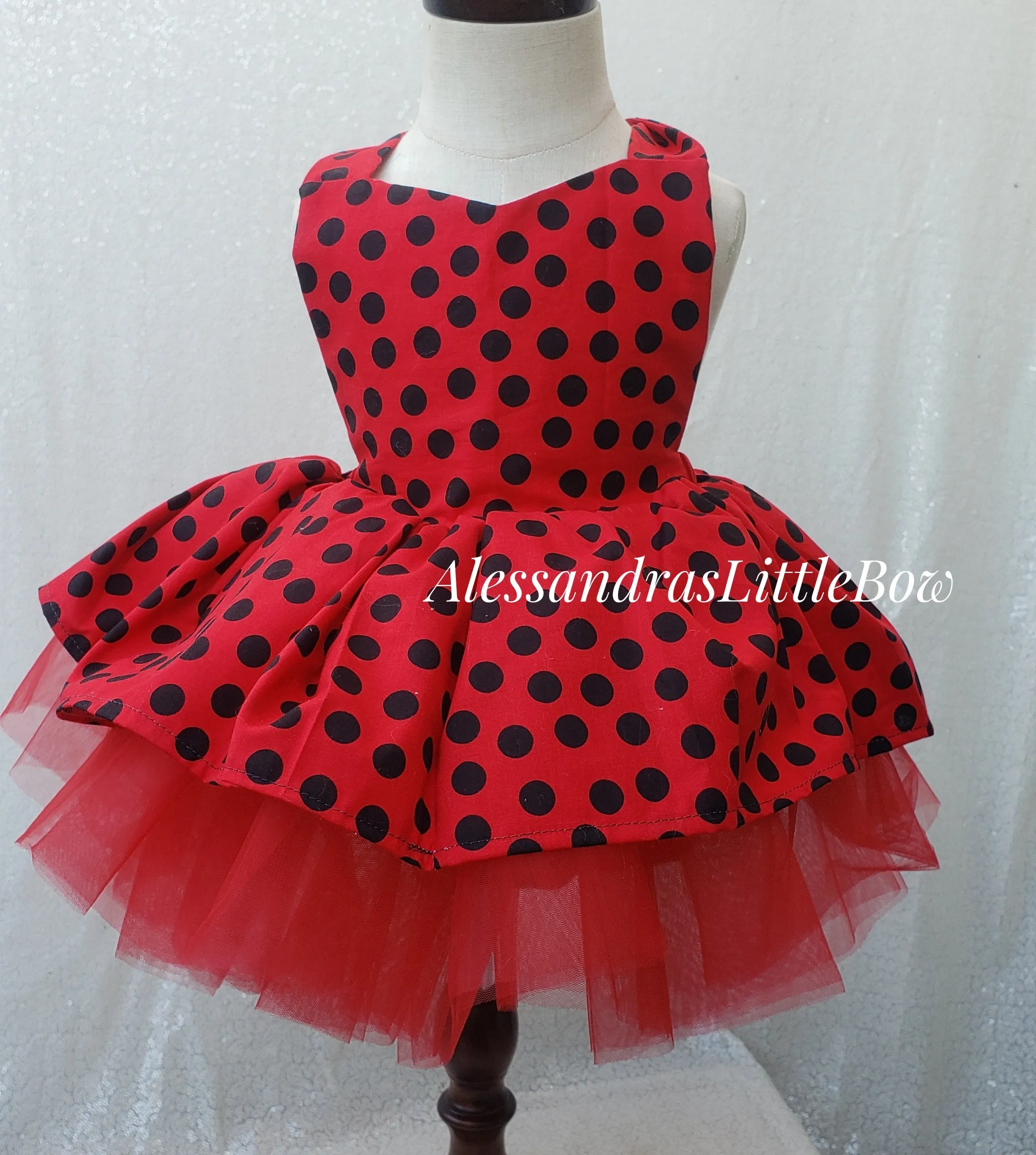 Lady bug skirted tutu romper