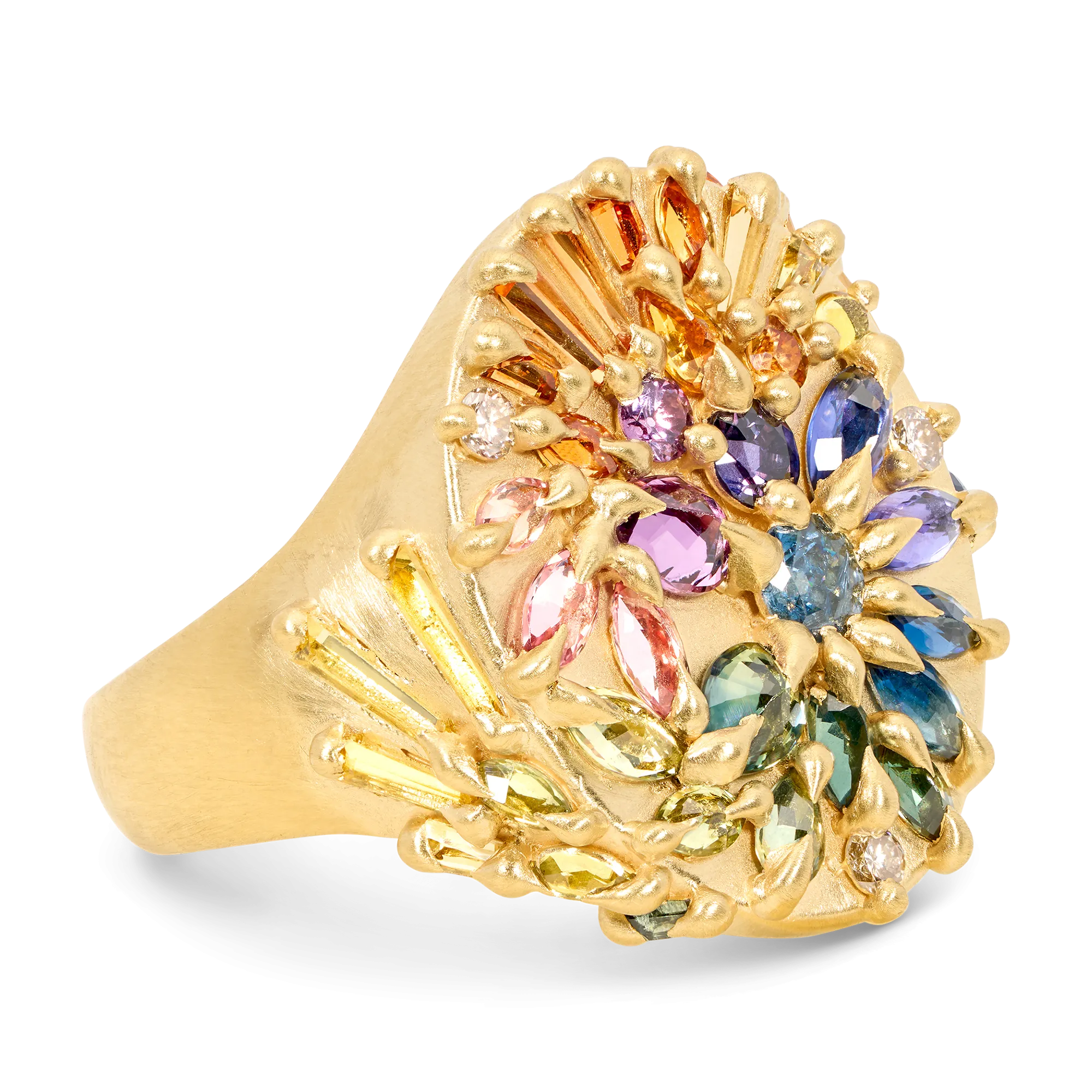 Large Blossom Crush Star Bright Signet Ring - Size 8.5 - 11677