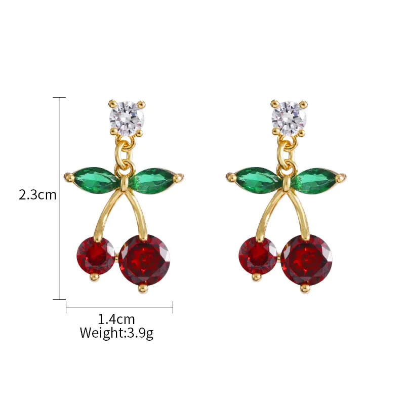 Leaf Cubic Crystal Stud Earrings