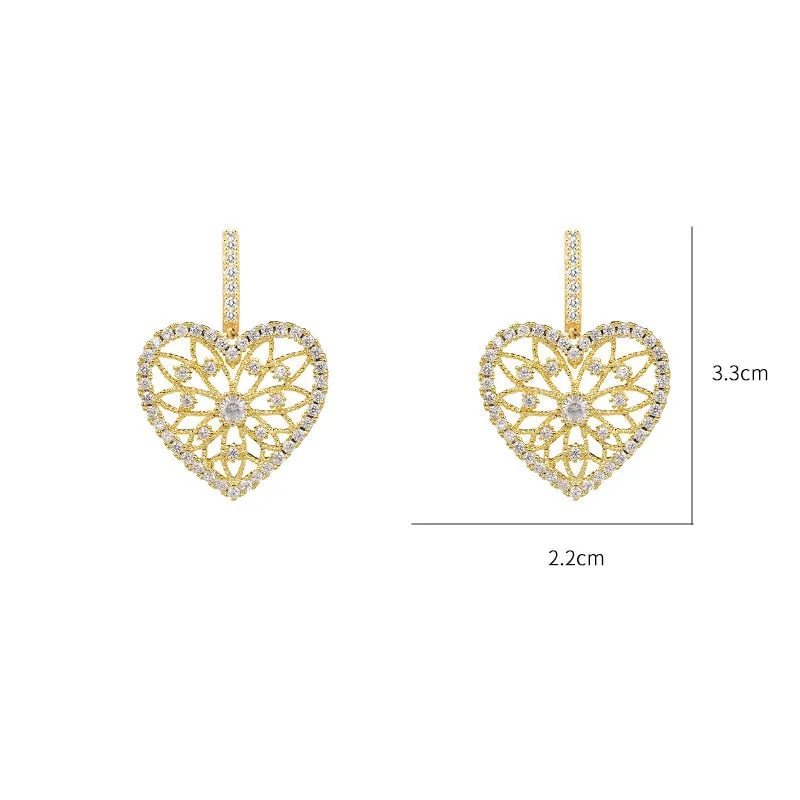 Leaf Cubic Crystal Stud Earrings