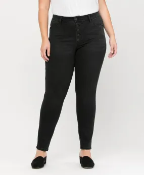 Love Bug - Plus High Rise Button Up Skinny Jeans