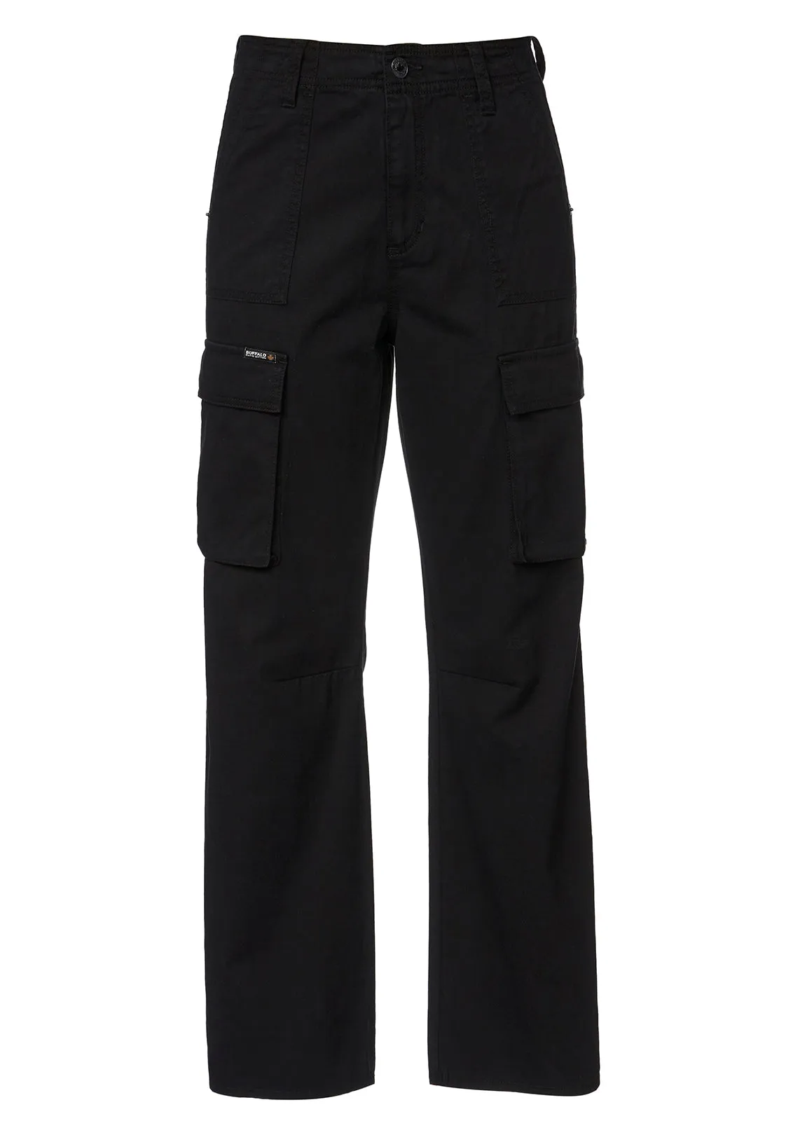 Low Rise Straight Gia Black Cargo Pants - BL15915