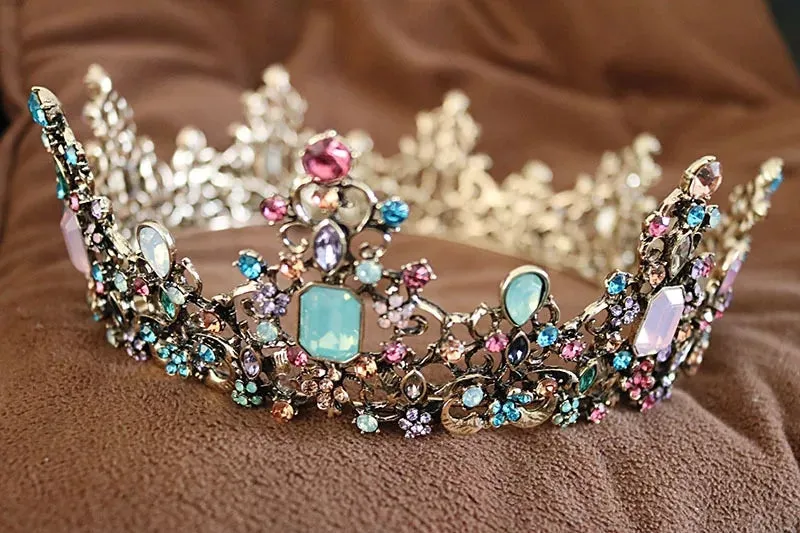 Luxury pastel crystal Black full crown - pre order