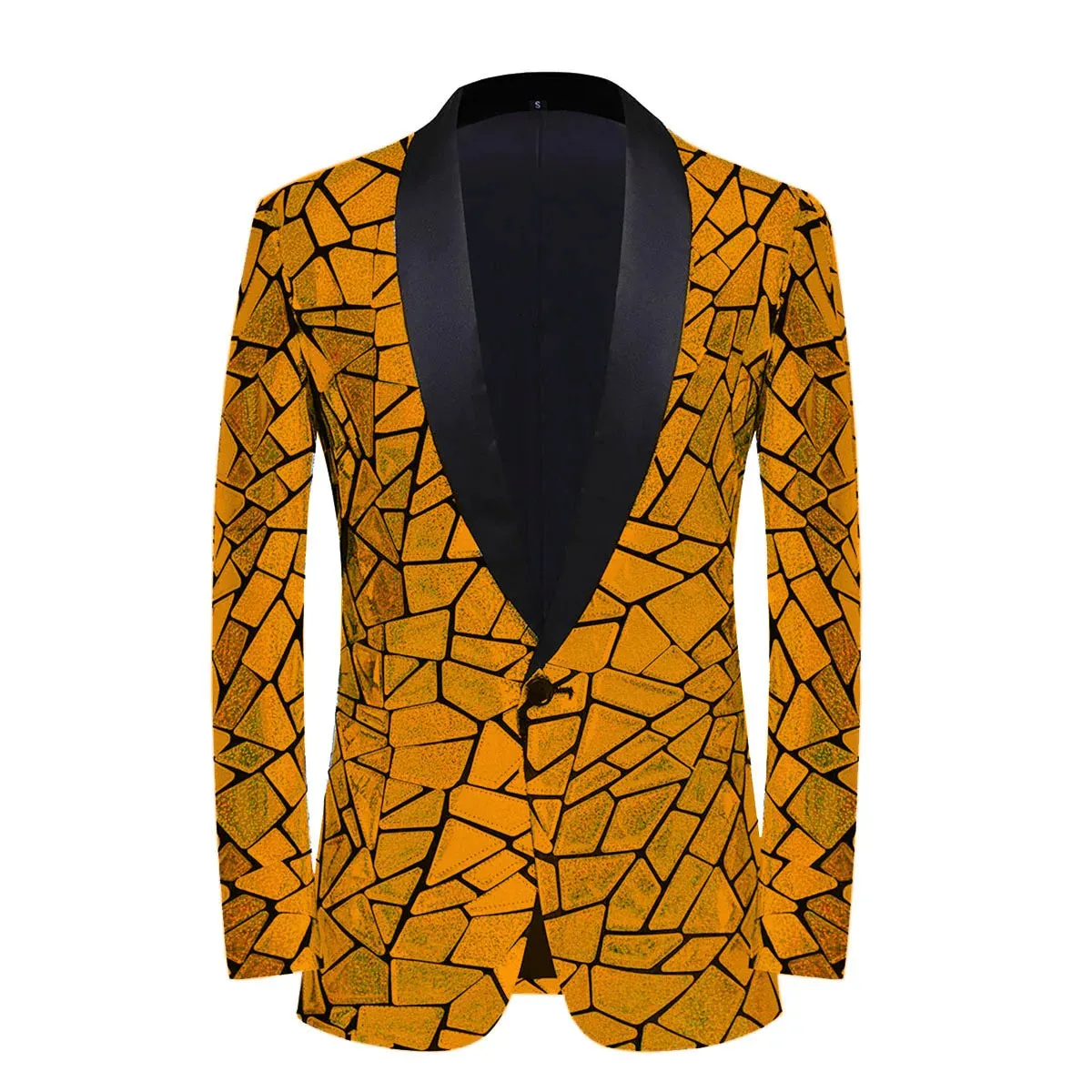 Luxury Wave Striped Gold Sequin Blazer Jackets Men's Shawl Lapel One Button Shiny Party Wedding Suits Jackets Tuxedo Blazer