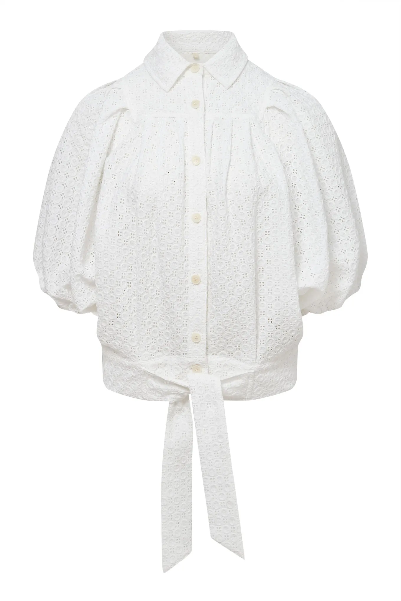 MAGIC - Organic Cotton Broiderie Off White Blouse