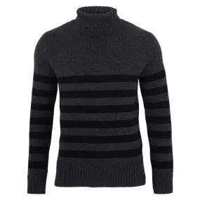 Men's Chunky Merino Breton Stripe Submariner Roll Neck Jumper