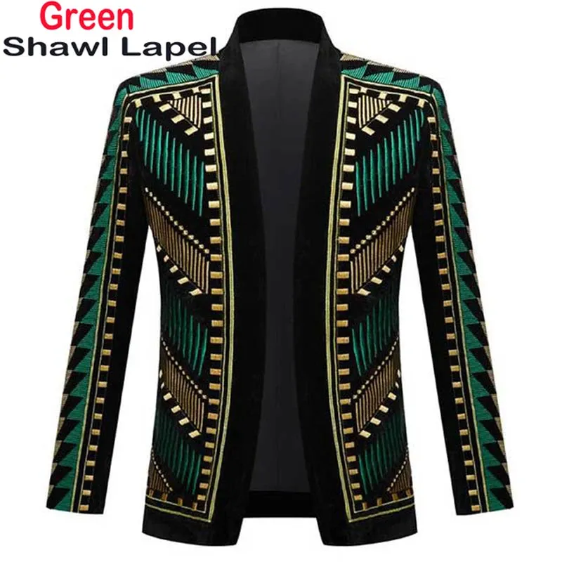 Men's Court Prince Uniform Gold Embroidered Suit Jacket Double Breasted Wedding Party Prom Suit Stag blazers