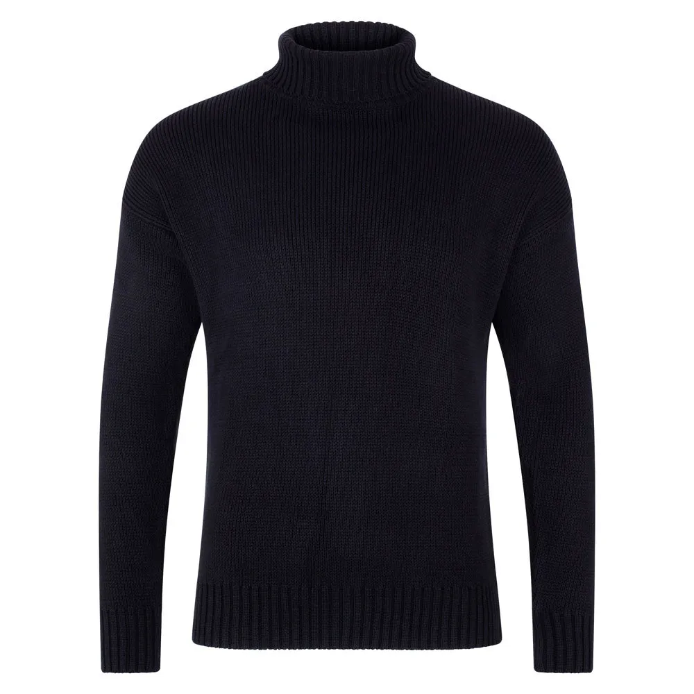 Mens Heavyweight Cotton Submariner Roll Neck Jumper