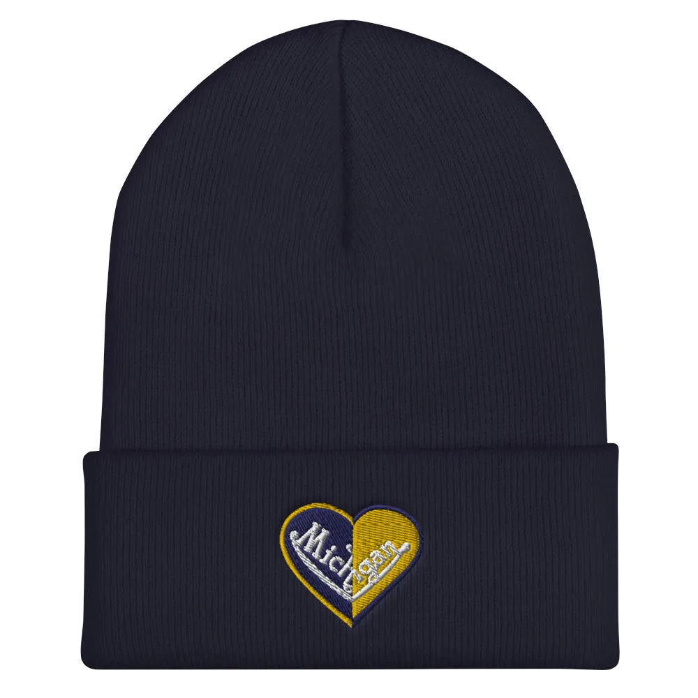 Michigan Split Heart Beanie