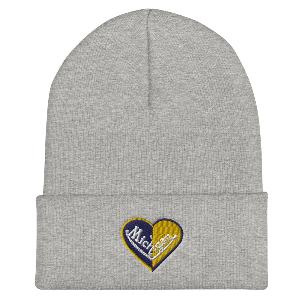 Michigan Split Heart Beanie