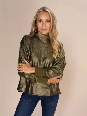 Mos Mosh Hunt Foil Rollneck Sweatshirt-Antique Brass-157880