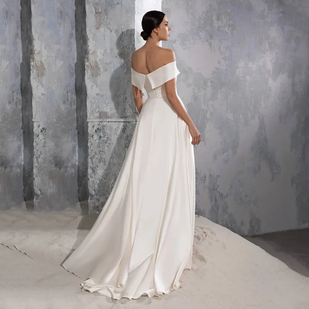 Off-Shoulder Classic Wedding Dress