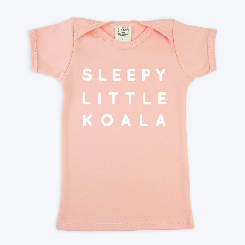 Organic Baby Sleepy Koala Pink T-shirt