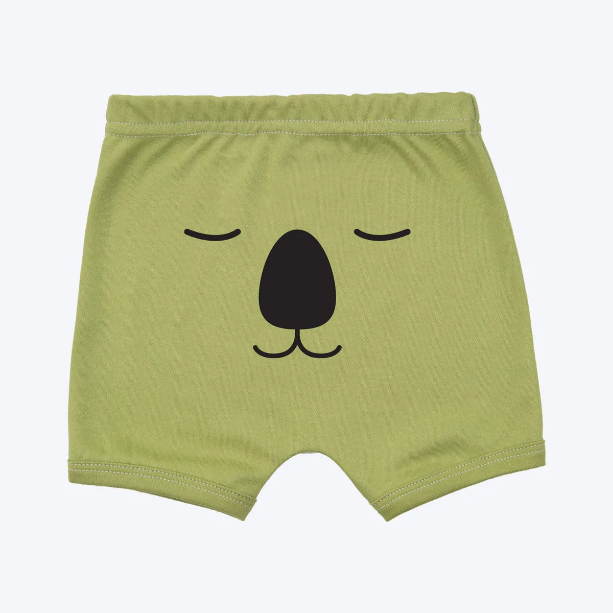 Organic Cotton Koala Baby Shorts - Moss Green