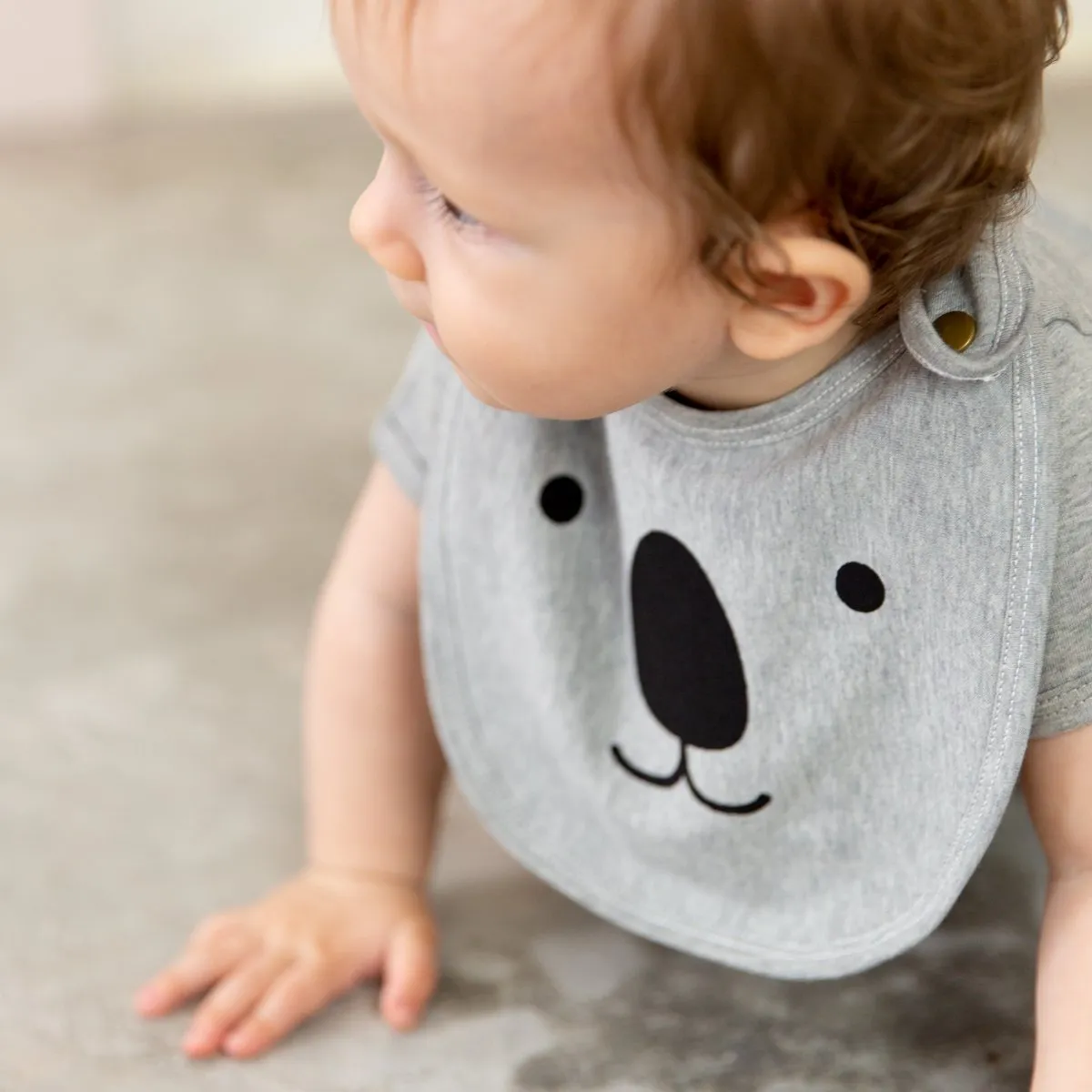 Organic Cotton Koala Bib - Pink