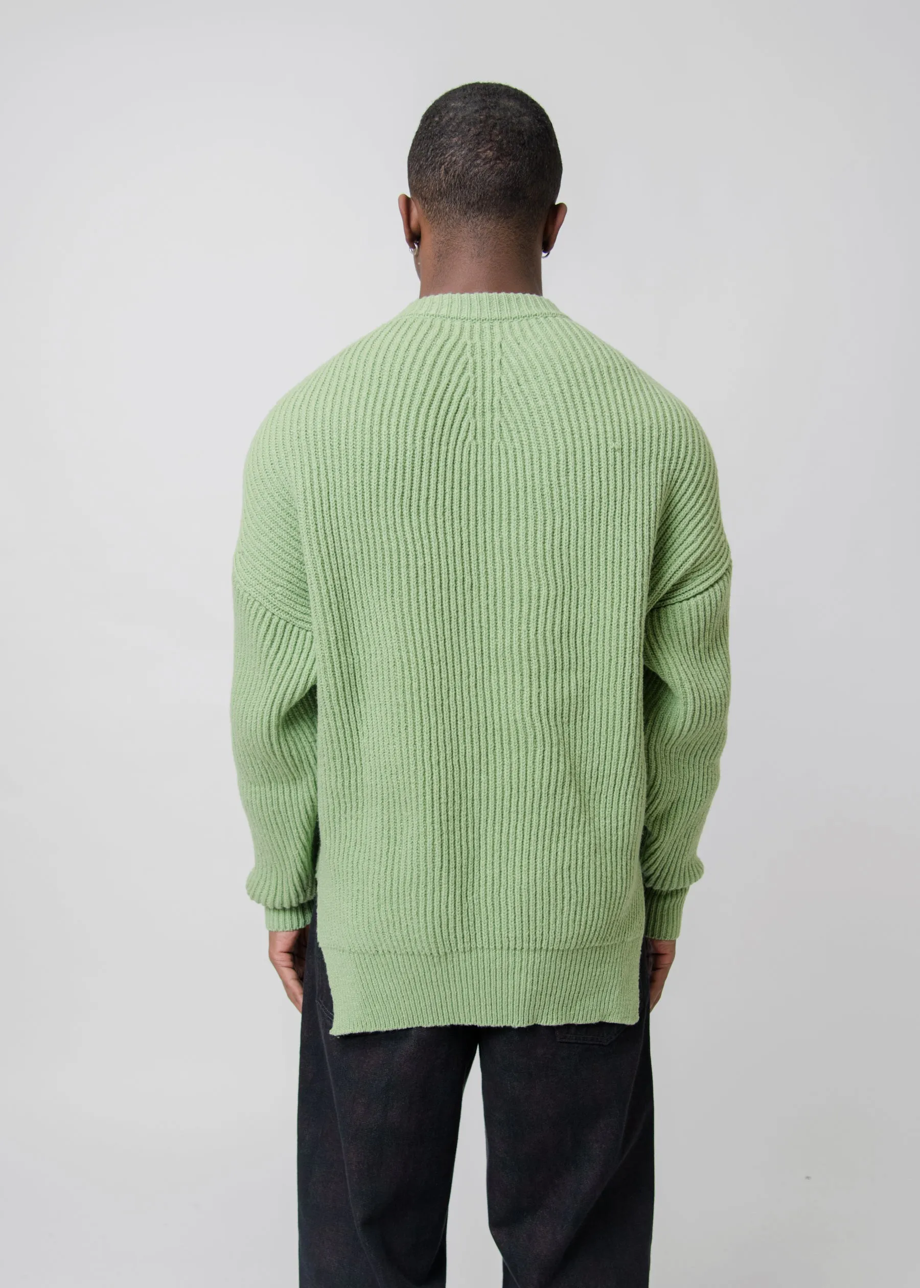 Oversized Knit Sweater Green J22GP0113