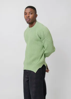 Oversized Knit Sweater Green J22GP0113