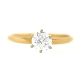 Pretty 14k Yellow Gold Diamond Solitaire Engagement Ring Size 5.25