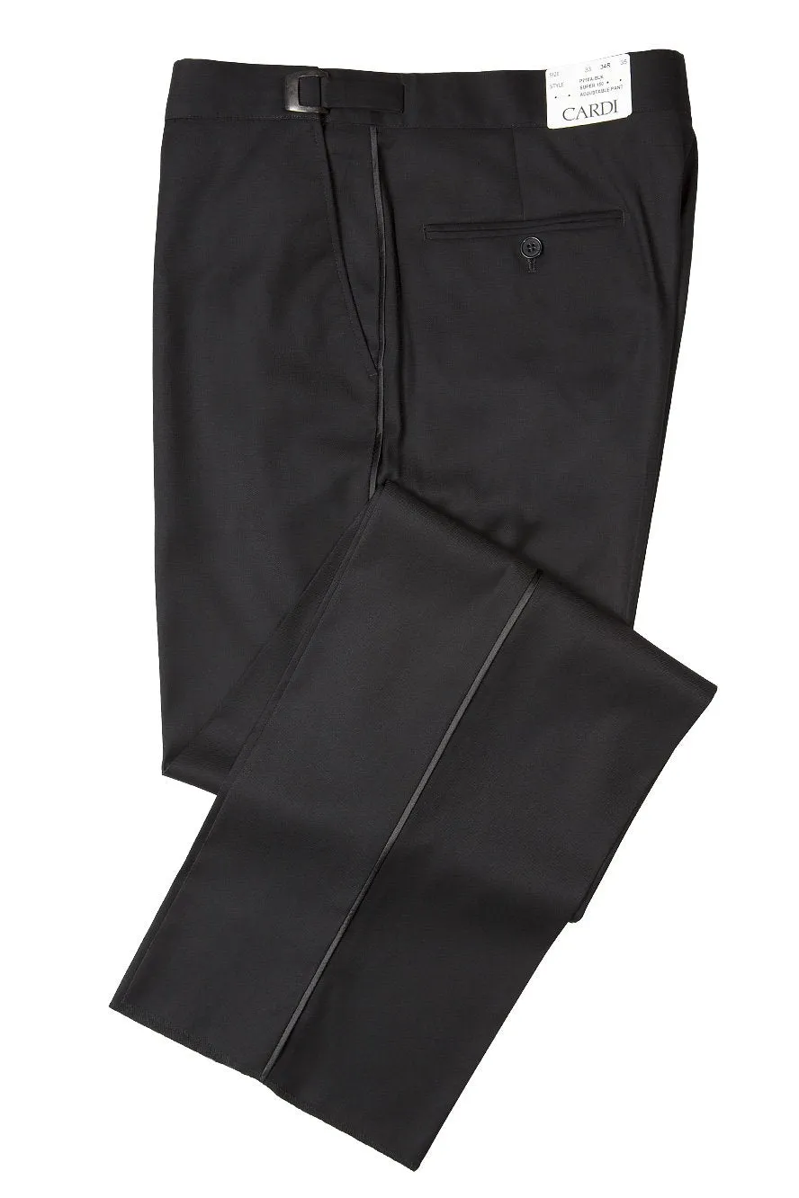 "Christopher" Black Luxury Viscose Blend Tuxedo Pants