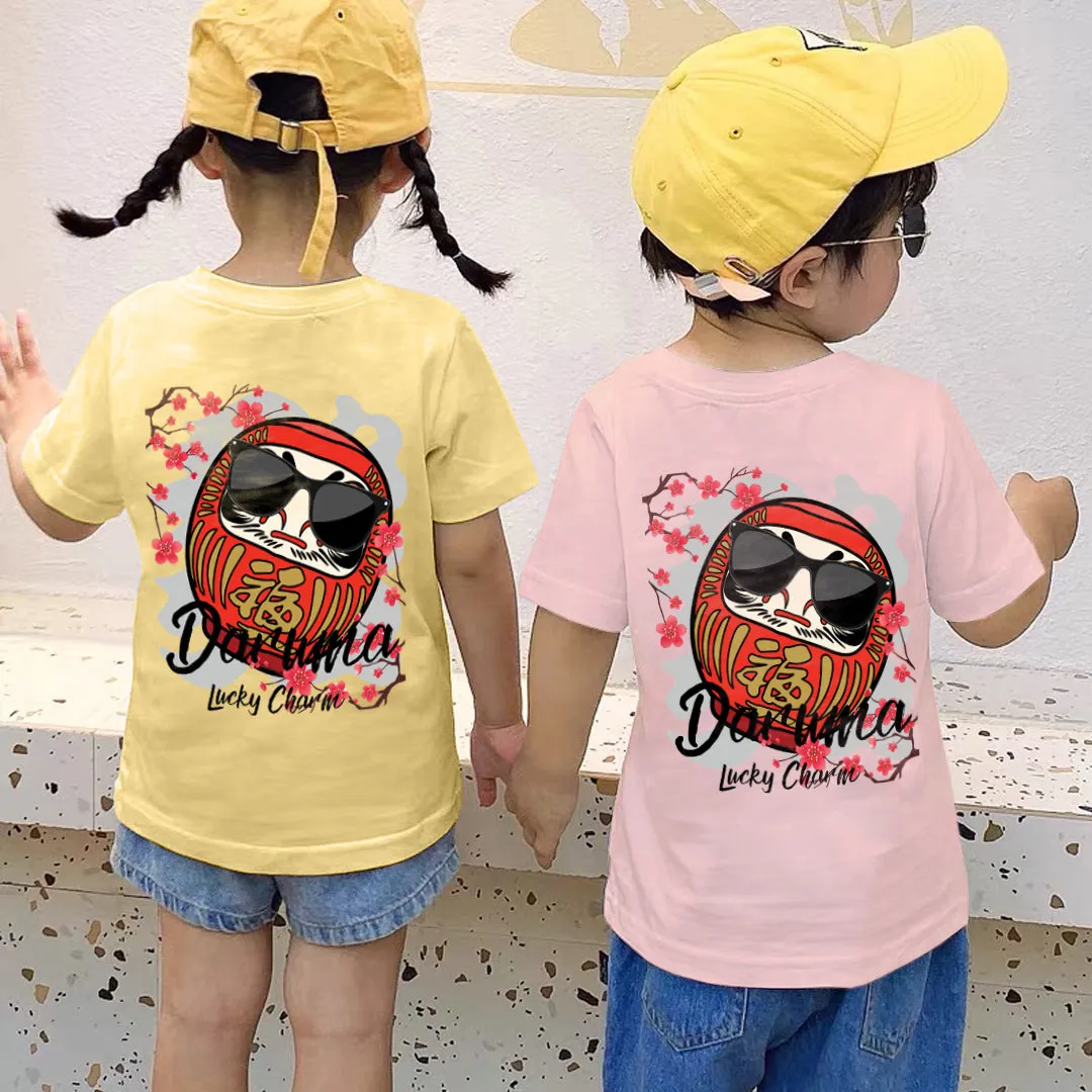 "Daruma Lucky Charm" Oversized Unisex Kids T-Shirt 26631