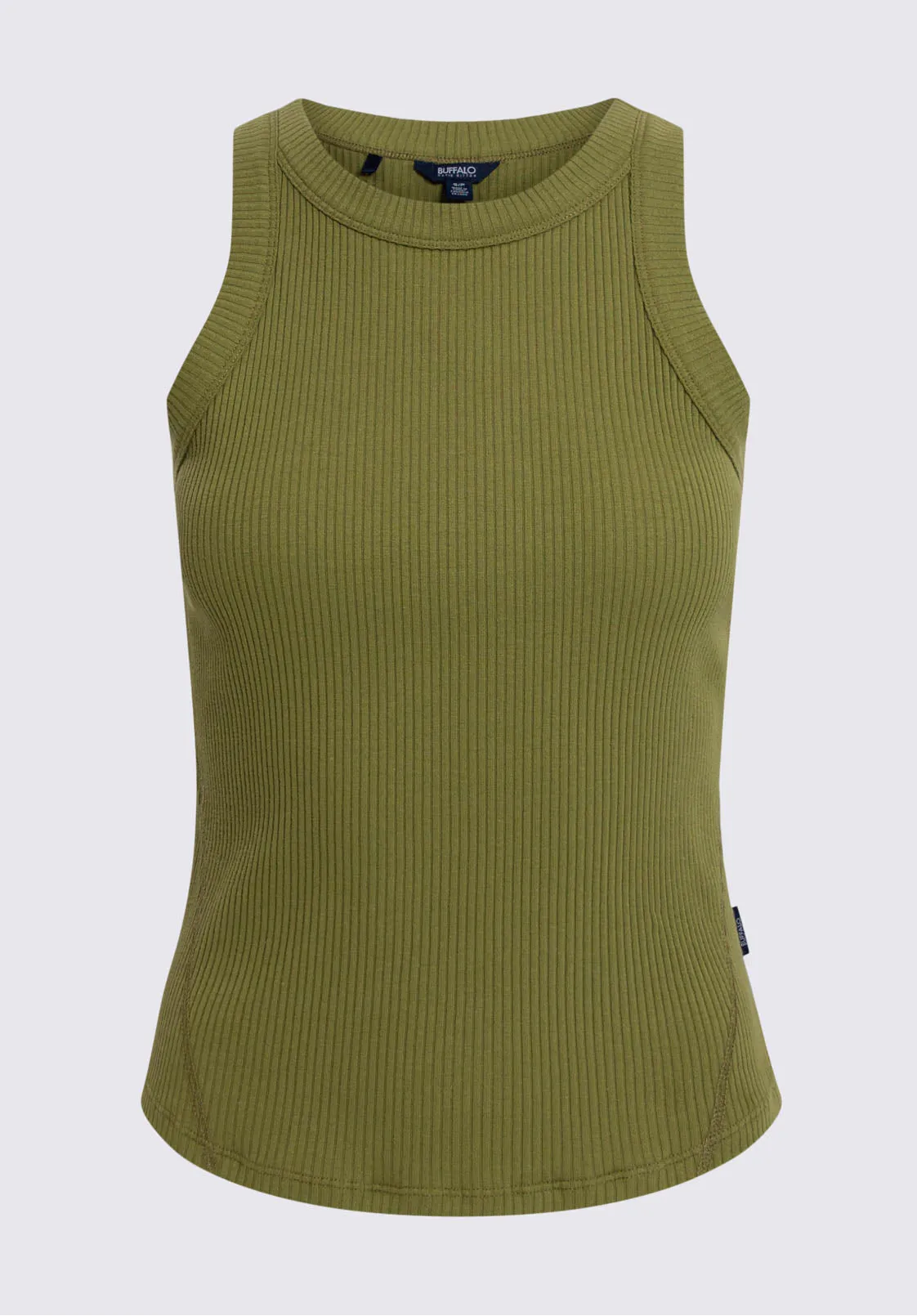 Regine Women’s Ribbed Tank Top in Olive - KT0119P