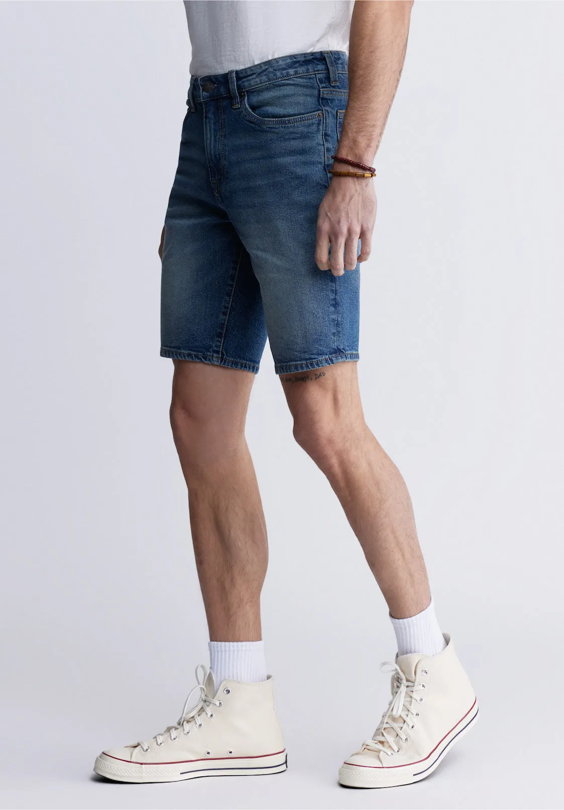 Relaxed Straight Dean Men's Denim Shorts, Vintage Contrasted - BM22968