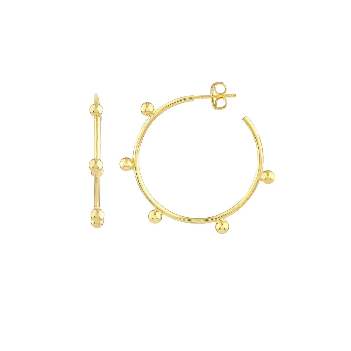 Round Hoop Earrings with Beads