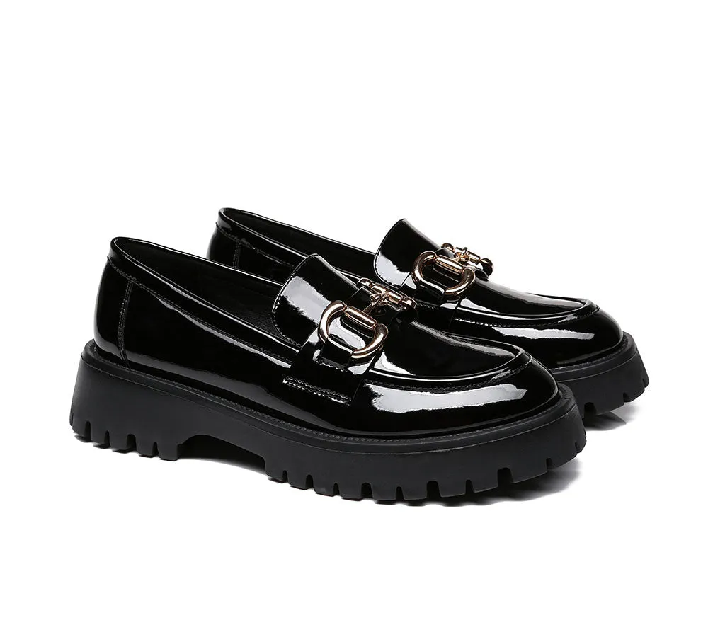 Shining Leather Loafer Platform Women Raya