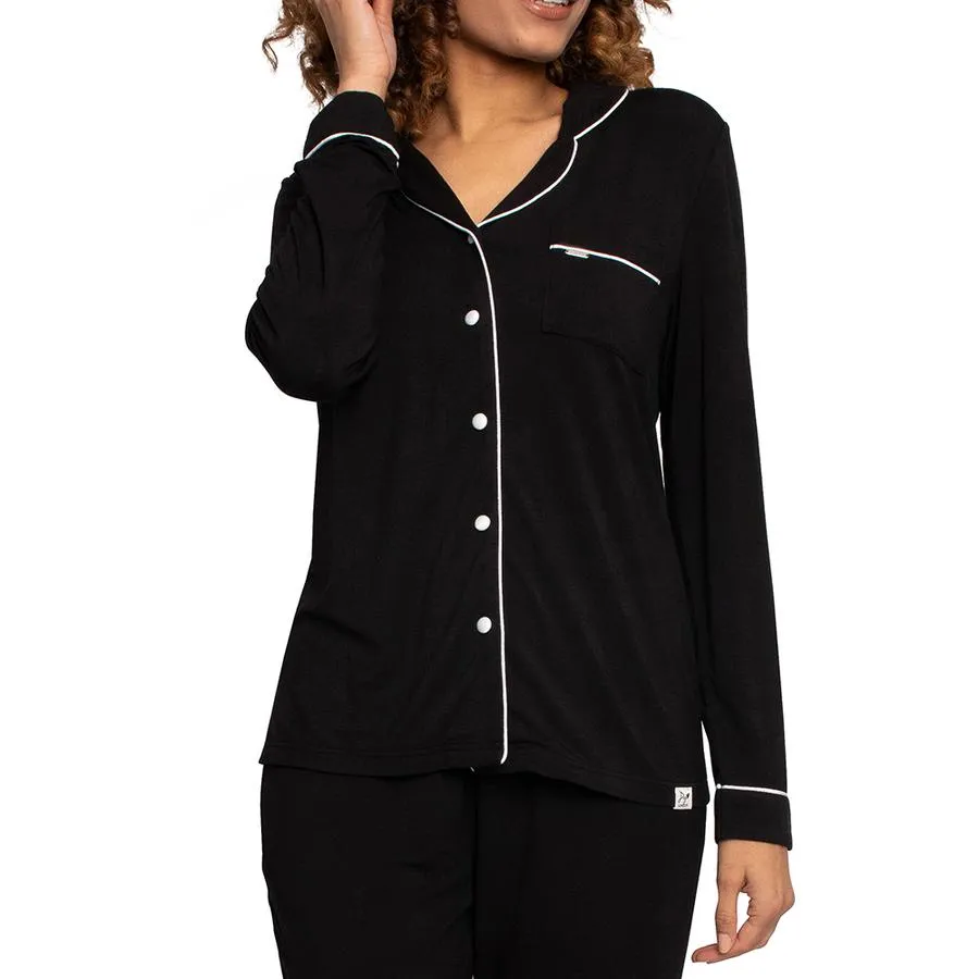 Soft Bamboo PJ Set- Black