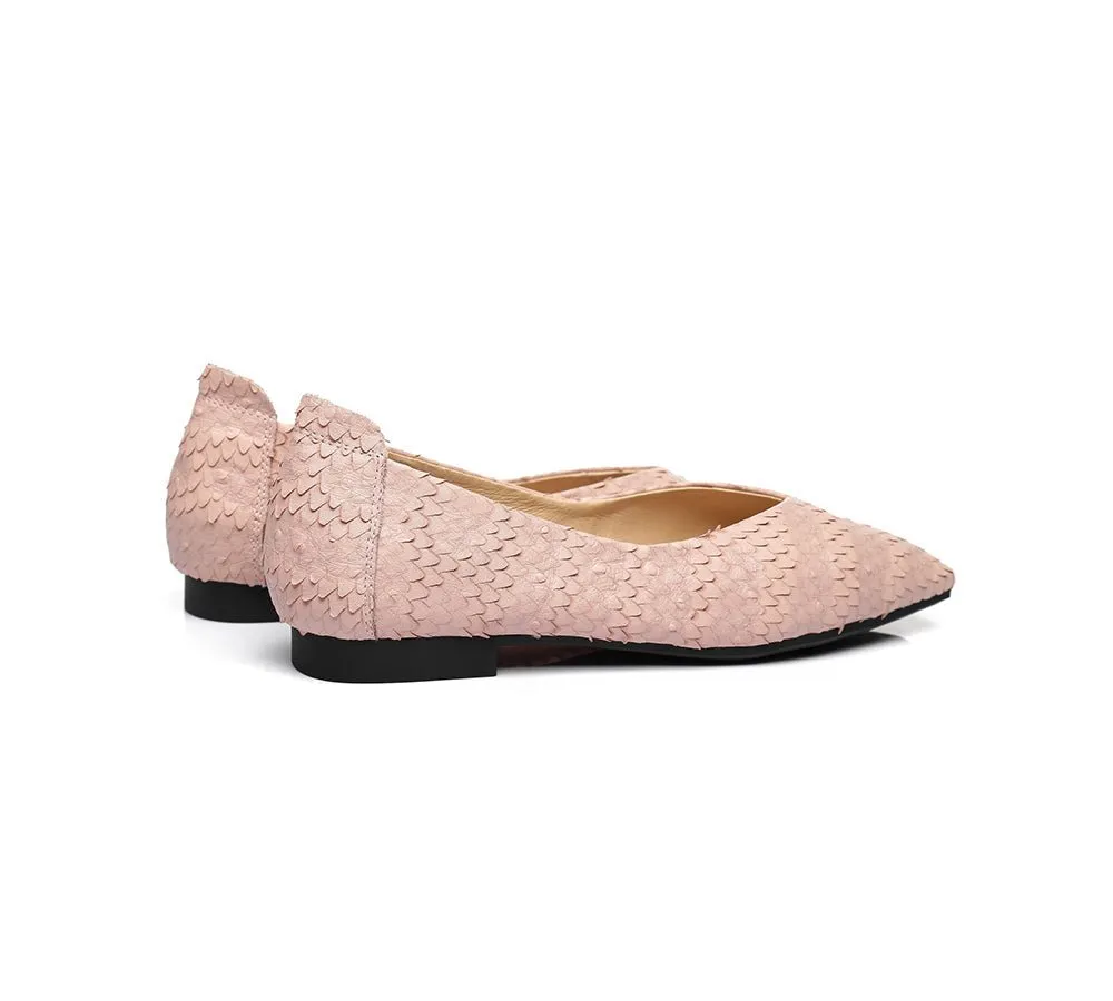 Square Toe Leather Ballet Flat Women Serena