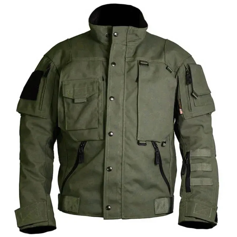 Tactical Military Jacket Men's Casual Multi Pocket Scratch-resistant Cargo Jackets Outdoor Hunting Combat Army Police Coats