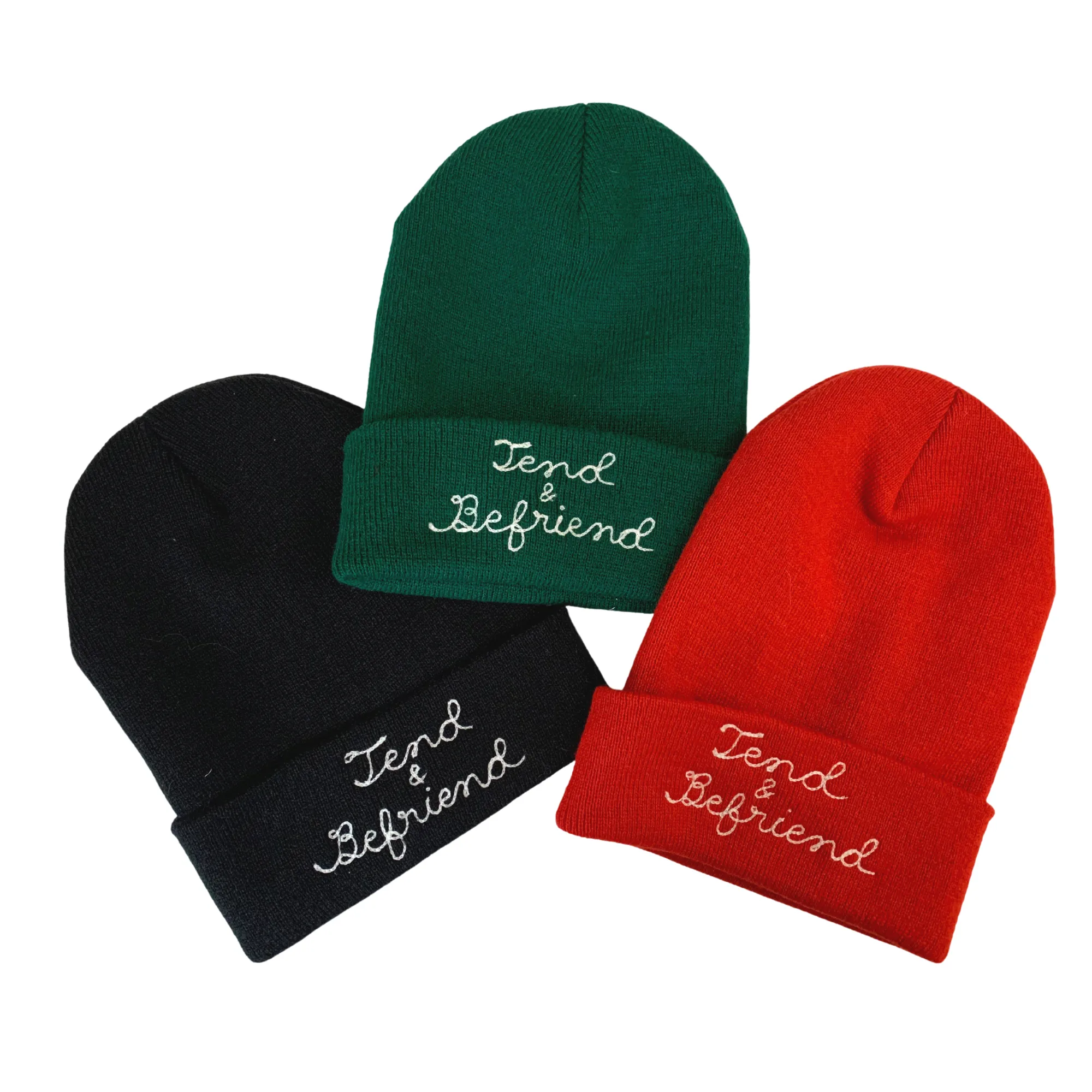 The Adult Chainstitch Beanie - Forest Green