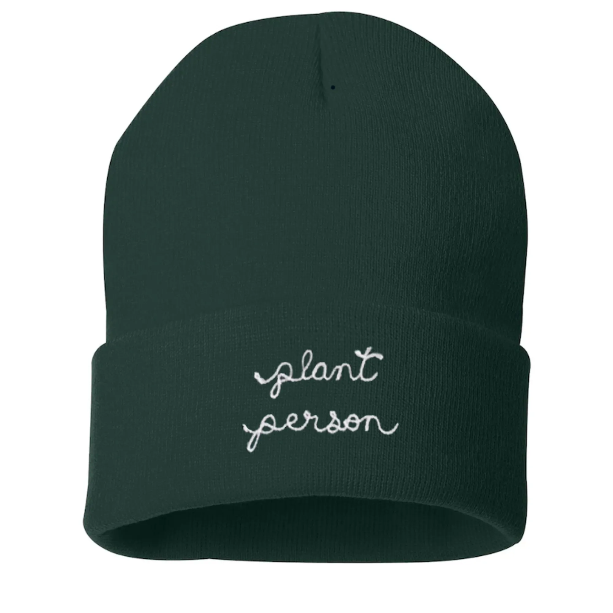 The Adult Chainstitch Beanie - Forest Green