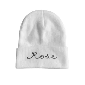 The Adult Chainstitch Beanie - White