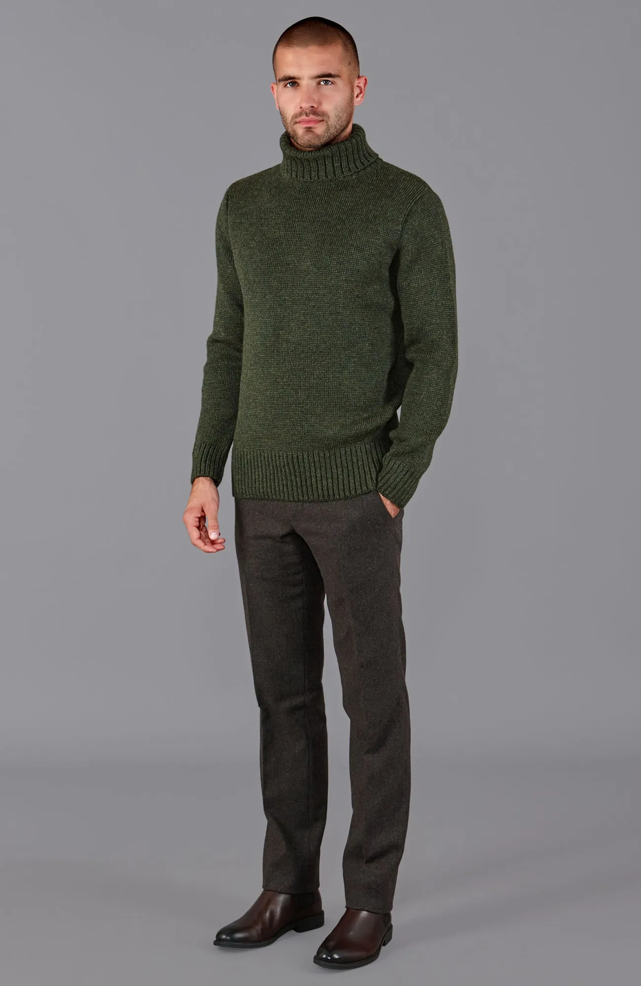 The Fitted Submariner - Roll Neck Merino Wool Jumper