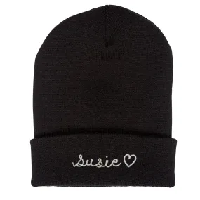 The Kids Chainstitch Beanie - Black