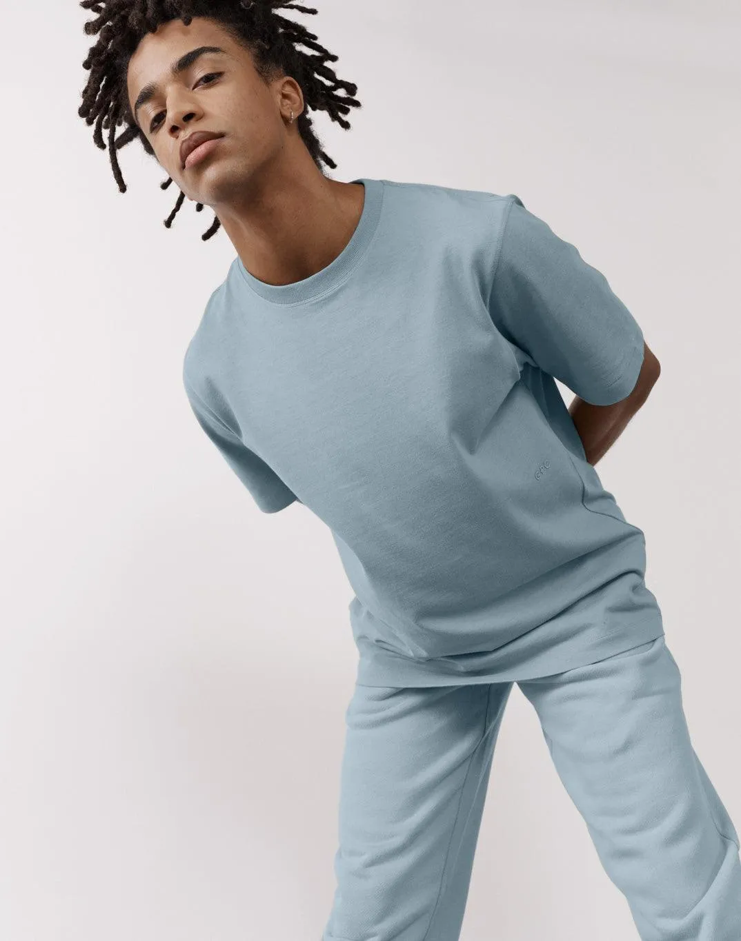 The Oversized Tee in Chalk Blue