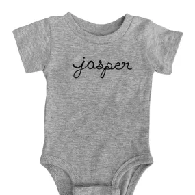 The Short Sleeve Chainstitch Baby Onesie - Gray