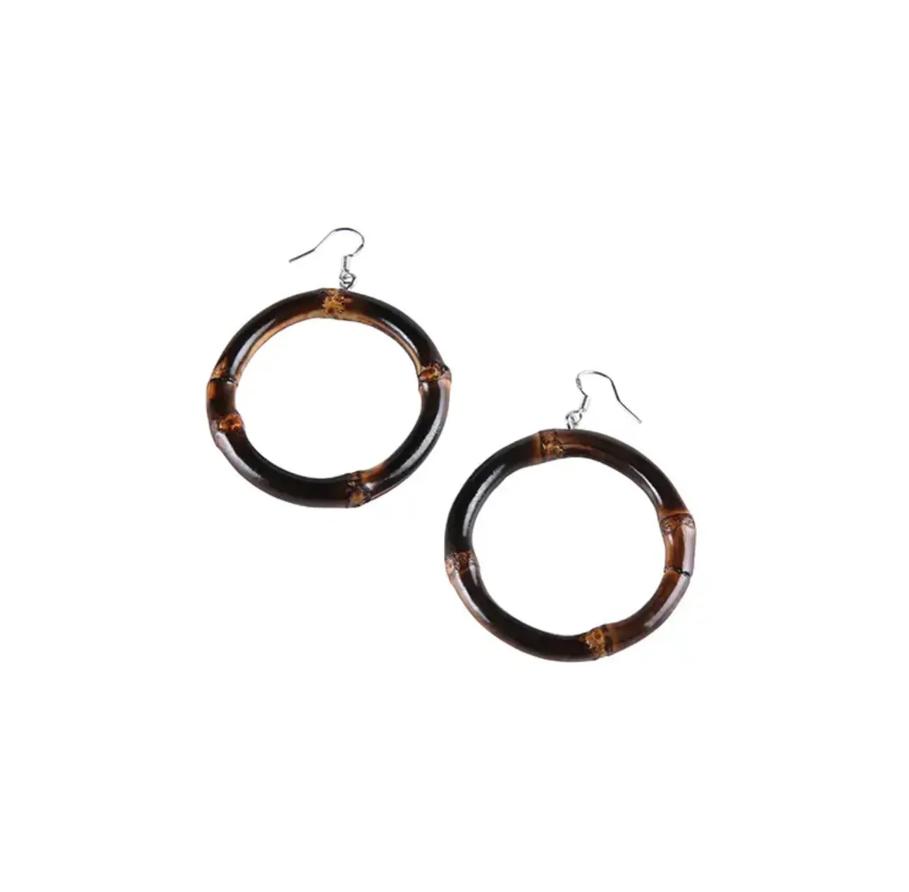 Tiki Round Bamboo Earrings