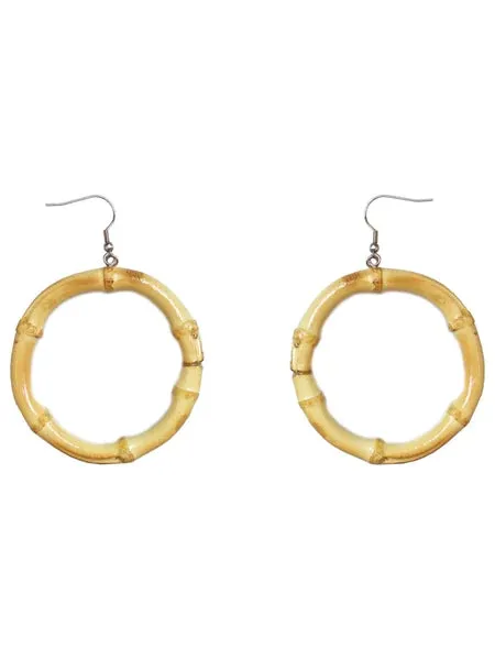 Tiki Round Bamboo Earrings