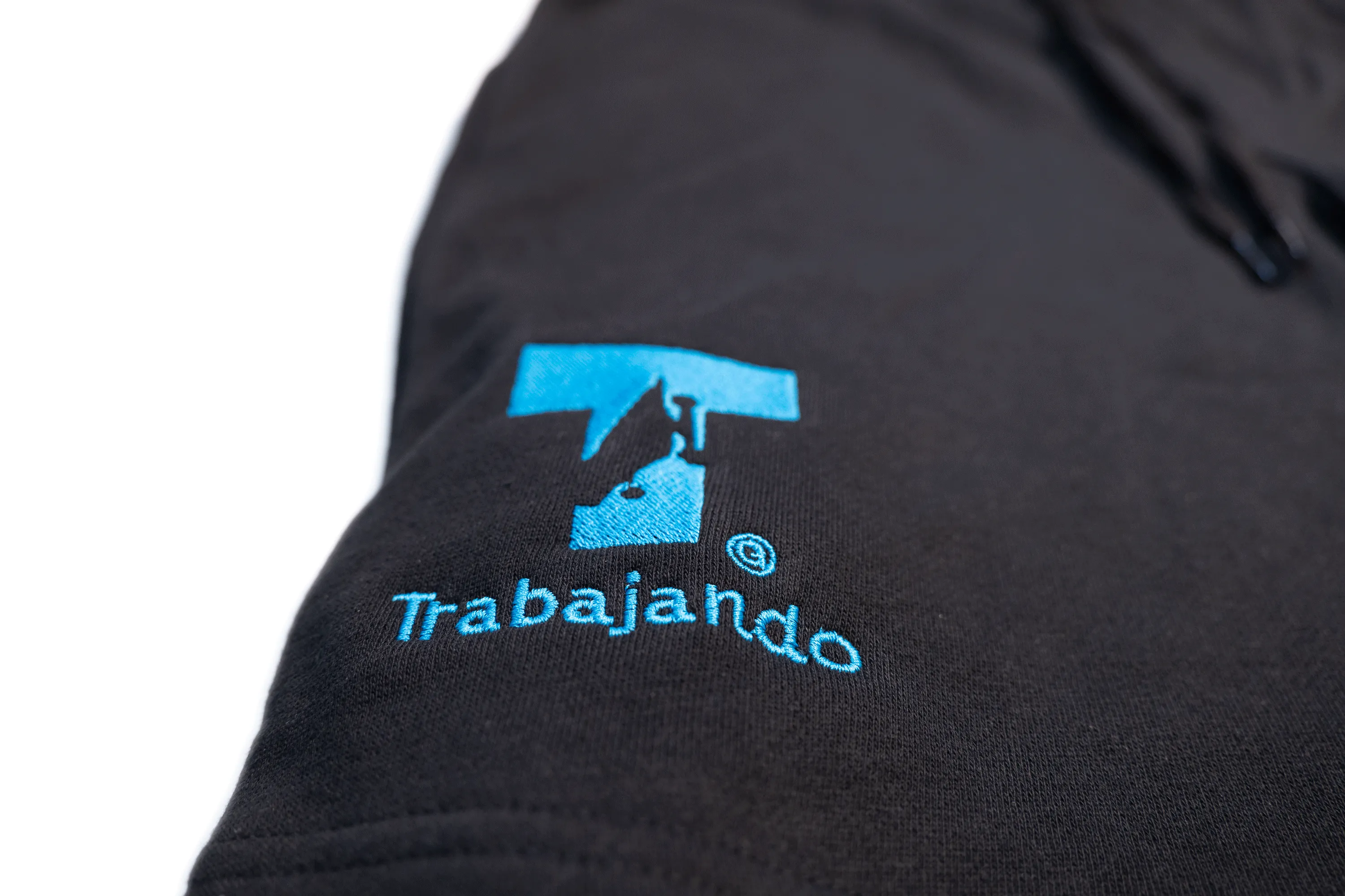 Trabajando Blue T-Logo Black Fleece Shorts