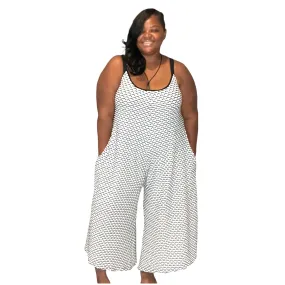 White Black Plus Size Wide Leg Jumpsuits